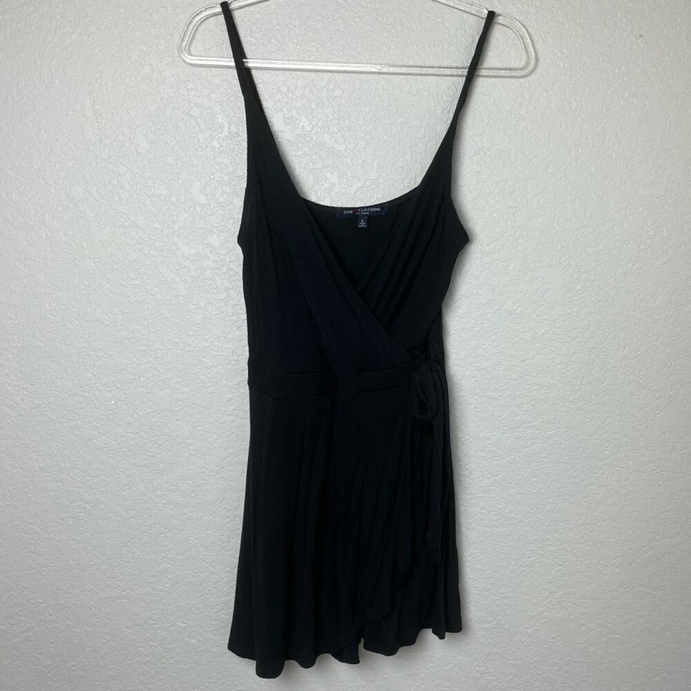 ONE CLOTHING Black Stretchy Jersey Wrap Romper Size L